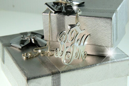 Silver Monogram Necklace